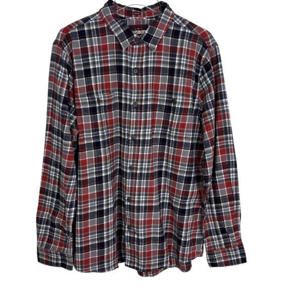 Alesbury NWOT Plaid Button-Up Flannel Collared Shirt Regular Fit Long Sleeve L - Picture 1 of 8